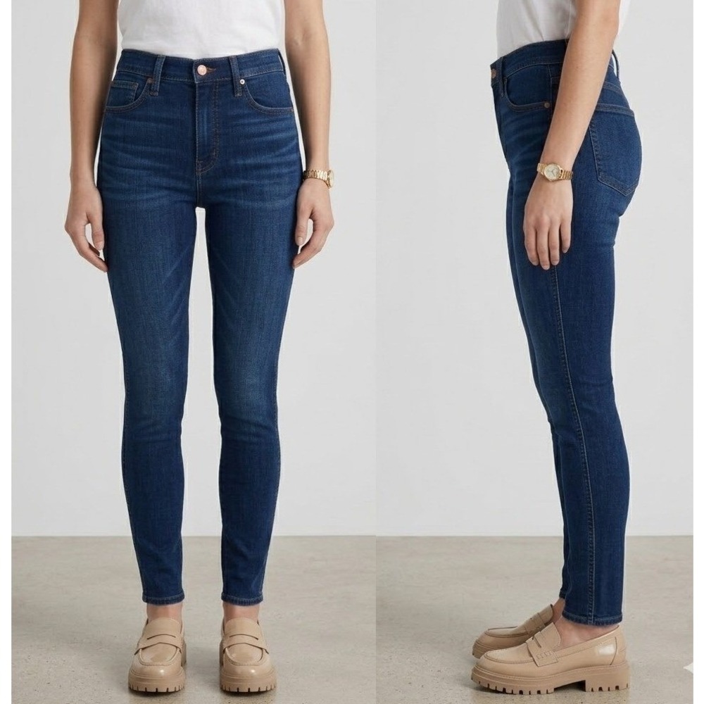Madewell 10" High-Rise Skinny Jeans Womens 29 Dark Blue Thermolite Stretch Denim